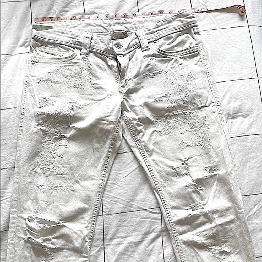 Dolce & Gabbana D&G 💀bone white low rise denim👖🤍
